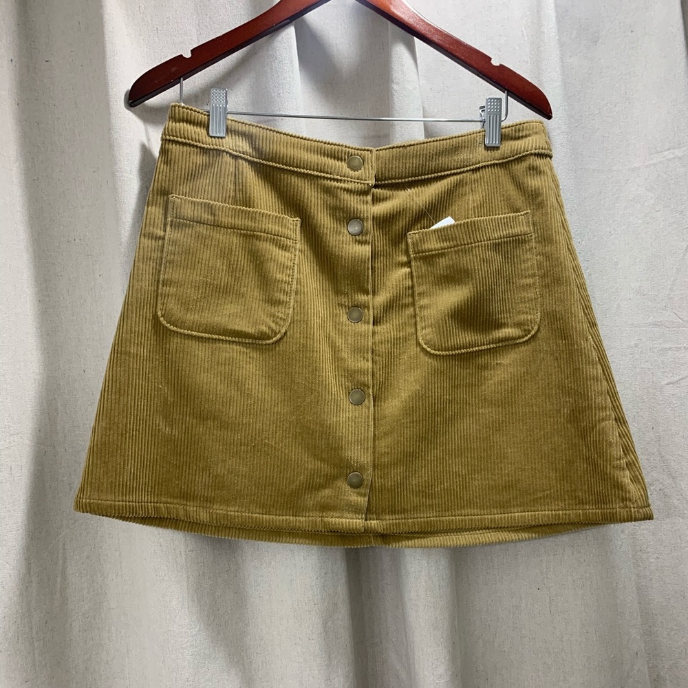 Button down skirt, dark yellow/brown, size 11
